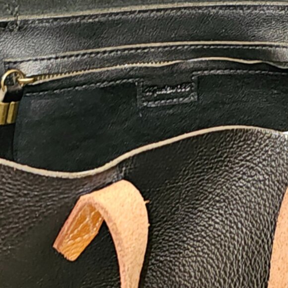 Madewell Navy Blue Large Leather Market Tote - EUC - Classic Shoulder Bag - Picture 7 of 8